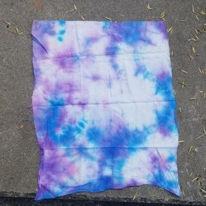 Purple, blue and white tye small tapestry